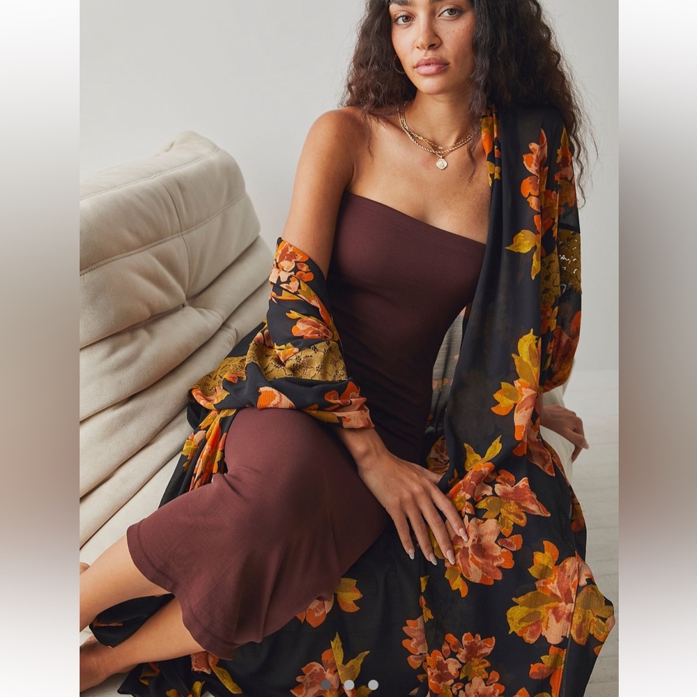 Strapless Plum Midi Dress - Women's